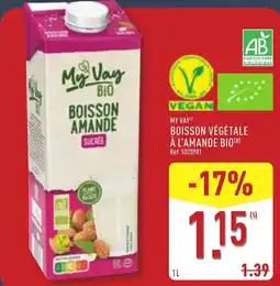 ALDI MY VAYⓇ Boisson végétale à l'amande bio offre