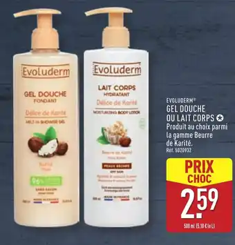 ALDI EVOLUDERM® Gel douche ou lait corps offre