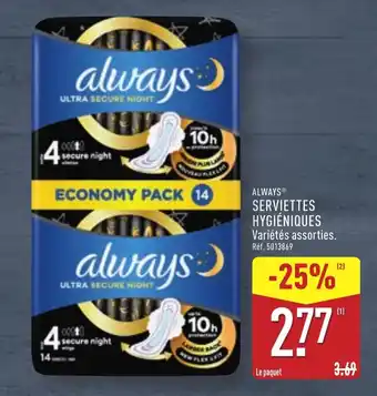 ALDI ALWAYS Serviettes hygiéniques offre