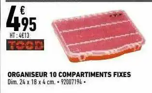 Brico Cash Organiseur 10 Compartiments Fixes Tood offre