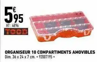 Brico Cash Organiseur 10 Compartiments Amovibles Tood offre