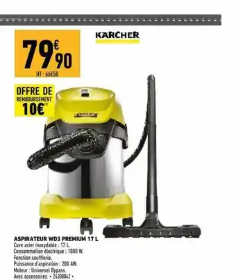 Brico Cash Aspirateur Wd3 Premium 17 L Kärcher offre