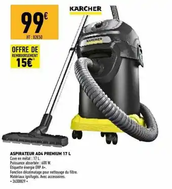 Brico Cash Aspirateur Ad4 Premium 17 L Kärcher offre