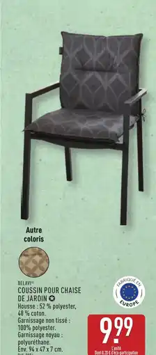 ALDI BELAVIⓇ Coussin pour chaise de jardin offre