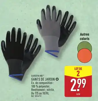 ALDI GARDENLINE® Gants de jardin offre