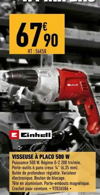 Brico Cash Visseuse à Placo 500 W Einhell offre