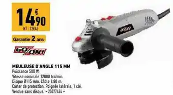 Brico Cash Meuleuse D'angle 115 Mm Go On! offre