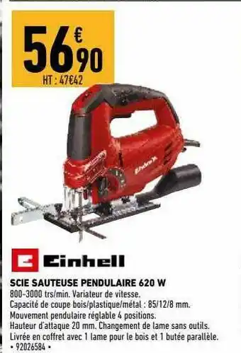 Brico Cash Scie Sauteuse Pendulaire 620 W Einhell offre