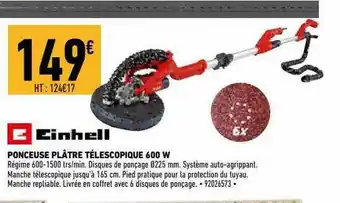 Brico Cash Ponceuse Plâtre Télescopique 600 Einhell offre