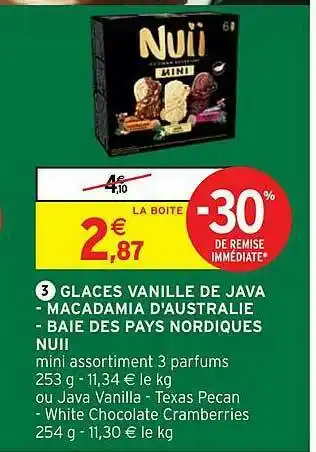 Glaces Vanille De Java - Macadamia D'australie - Baie Des Peys Nordiques Nuii