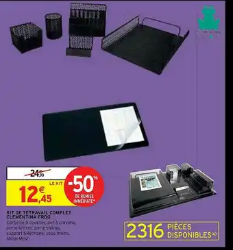 Intermarché Kit De Tétravail Complet Clémentina Frog offre