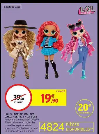 Intermarché Lol Surprise-poupée O.m.g. - Série 3 - Da Boss offre