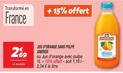 Netto ANDROS Jus d'orange sans pulpe offre