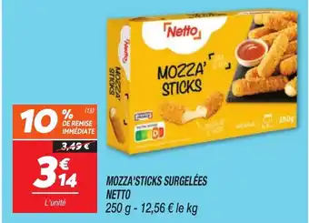 Netto NETTO Mozza'sticks surgelées offre