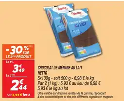 Netto NETTO Chocolat de ménage au lait offre