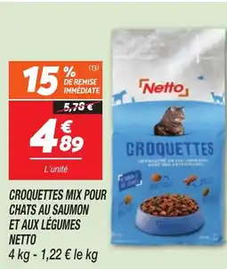 Netto NETTO Croquettes mix pour chats au saumon et aux légumes offre