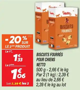 Netto NETTO Biscuits fourrés pour chiens offre