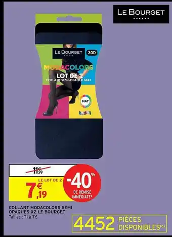 Intermarché Collant Modacolors Semi Opaques X2 Le Bourget offre