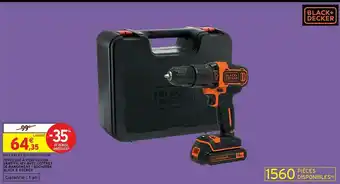 Intermarché Perceuse à Percussion Sans Fil 18 V Avec Coffret De Rangement - Bdchd18k Black & Decker offre