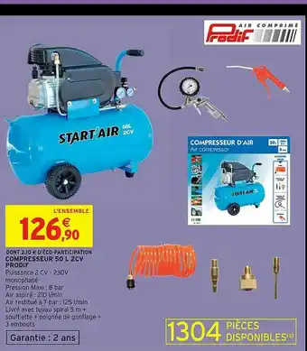 Intermarché Compresseur 50 L 2cv Prodif offre
