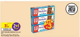 Petit écolier Chocolat Au Lait Lu 2+1 Offert