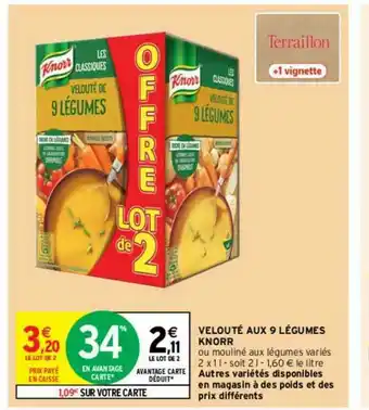 Intermarché Contact Velouté Aux 9 Légumes Knorr offre