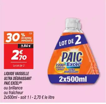 Netto PAIC EXCEL 2 Liquide vaisselle ultra dégraissant offre