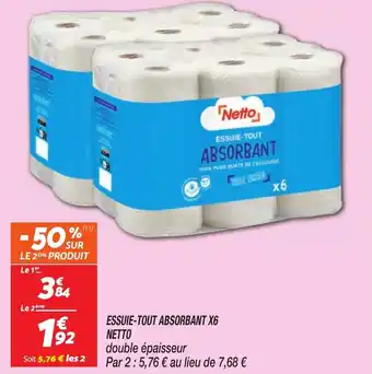 Netto NETTO Essuie-tout absorbant x6 offre