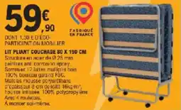 E.Leclerc Lit pliant couchage offre