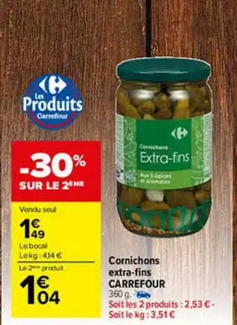 Carrefour Market Cornichons Extra-fins Carrefour offre