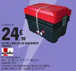 E.Leclerc Lot de 3 malles de rangement locker offre