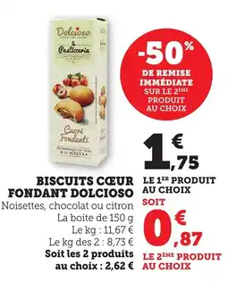 Bi1 DOLCIOSO Biscuits cœur fondant offre