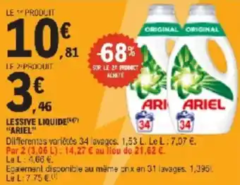 E.Leclerc Lessive liquide ariel offre