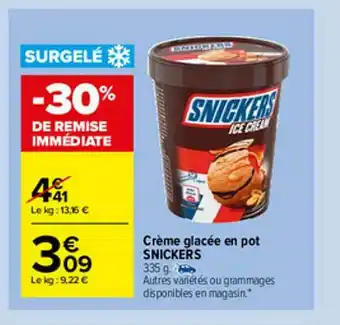 Crème Glacée En Pot Snickers