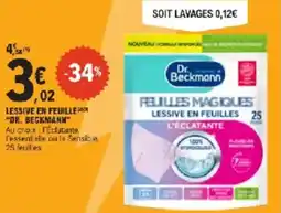 E.Leclerc Lessive en feuille dr. beckmann offre