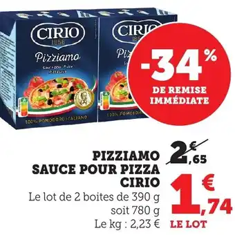 Bi1 CIRIO Pizziamo sauce pour pizza offre