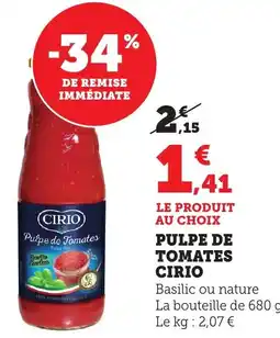 Bi1 CIRIO Pulpe de tomates offre