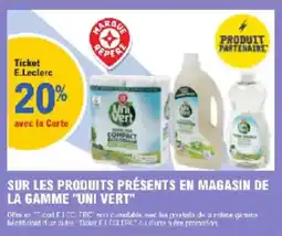 Sur les produits presents en magasin de la gamme uni vert