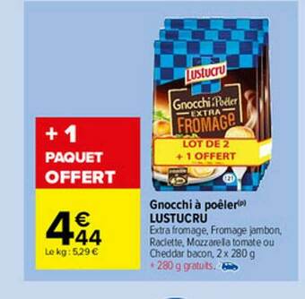 Carrefour Market Gnocchi à Poêler Lustucru offre