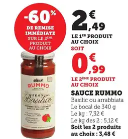 Bi1 RUMMO Sauce offre