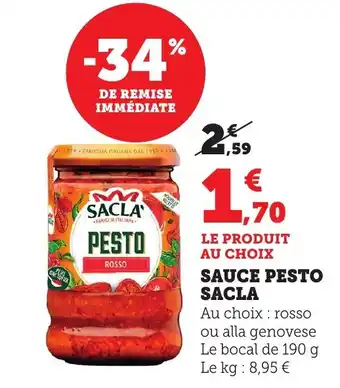 Bi1 SACLA Sauce pesto offre