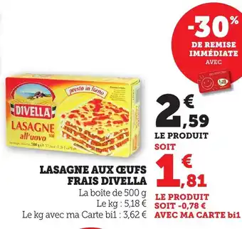 Bi1 DIVELLA Lasagne aux œufs frais offre