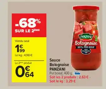 Carrefour Market Sauce Bolognaise Panzani offre