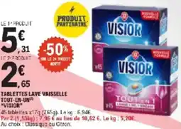 E.Leclerc Tablettes lave vaisselle tout-en-un visior offre