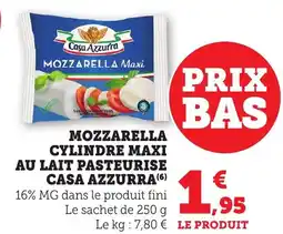 Bi1 CASA AZZURRA  Mozzarella cylindre maxi au lait pasteurise offre