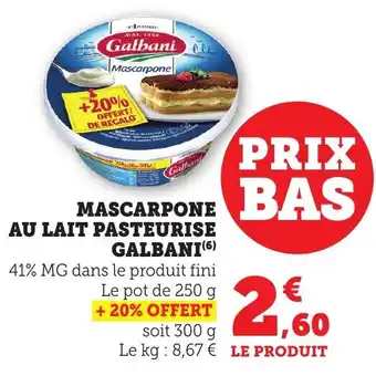 Bi1 GALBANI Mascarpone au lait pasteurise offre