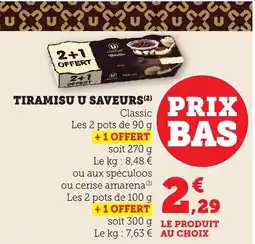 Bi1 U SAVEURS Tiramisu offre