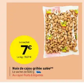 Carrefour Market Noix De Cajou Grillée Salée offre