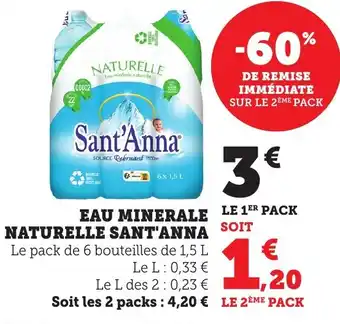 Bi1 SANt'T ANNA Eau minerale naturelle offre