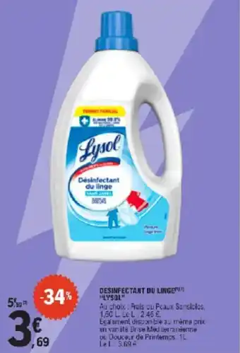 E.Leclerc Desinfectant du linge lysol offre